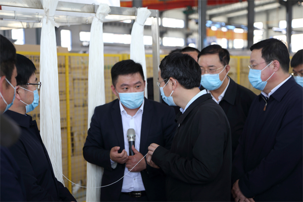 2020年4月14日辽宁省副省长张立林莅临辽宁开云app官方在线入口环保产业园